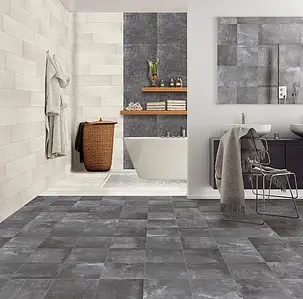 Bakgrundskakel, Textur betong, Färg grå,svart, Stil patchwork, Glaserad granitkeramik, 30x30 cm, Yta matt