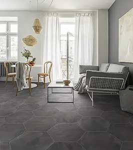 Background tile, Effect concrete, Color grey,black, Glazed porcelain stoneware, 52x60 cm, Finish matte