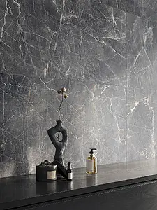 Background tile, Effect other marbles, Color black, Glazed porcelain stoneware, 60x119.8 cm, Finish matte