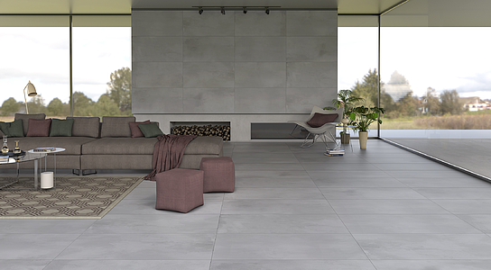 Background tile, Effect concrete, Color grey, Glazed porcelain stoneware, 60x119.8 cm, Finish matte