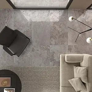 Background tile, Effect stone,sandstone, Color grey, Glazed porcelain stoneware, 60x120 cm, Finish semi-polished