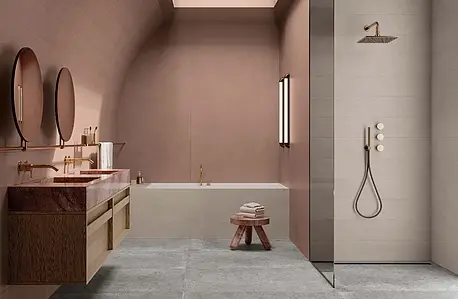 Background tile, Effect resin, Color brown, Unglazed porcelain stoneware, 120x280 cm, Finish antislip
