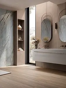 Background tile, Effect resin, Color brown, Unglazed porcelain stoneware, 120x280 cm, Finish antislip