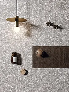 Hintergrundfliesen, Optik terrazzo, Farbe graue, Unglasiertes Feinsteinzeug, 90x90 cm, Oberfläche rutschfeste