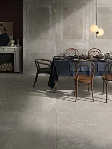 Effekt beton, Farve grå, Grundflise, Glaseret porcelænsstentøj, 120x120 cm, Overflade skridsikker