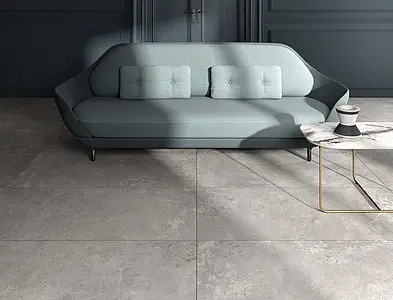 Effekt beton, Farve grå, Grundflise, Glaseret porcelænsstentøj, 60x120 cm, Overflade skridsikker
