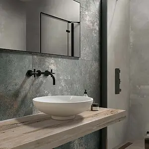 Piastrella di fondo, Effetto cemento, Colore grigio, Gres porcellanato smaltato, 60x120 cm, Superficie antiscivolo
