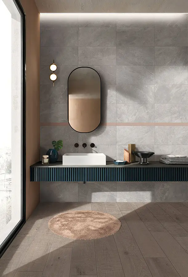 Background tile, Effect other stones, Color grey, Glazed porcelain stoneware, 30x60 cm, Finish antislip