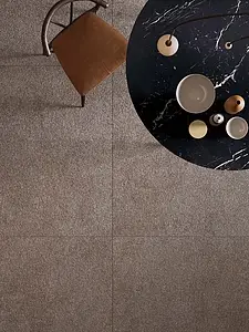 Effekt sten, Farve brun, Grundflise, Glaseret porcelænsstentøj, 120x120 cm, Overflade skridsikker