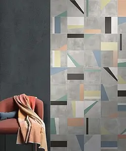 Bakgrundskakel, Färg flerfärgade, Stil patchwork, Glaserad granitkeramik, 20x20 cm, Yta halksäker
