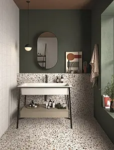 Effect terrazzo look, Kleur witte,veelkleurige kleur, Basistegels, Geglazuurde porseleinen steengoed, 20x20 cm, Oppervlak antislip 