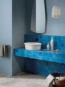 Background tile, Color navy blue, Style handmade,designer, Ceramics, 10x10 cm, Finish glossy