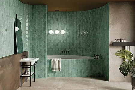 Background tile, Color green, Style handmade,designer, Ceramics, 7.5x15 cm, Finish glossy