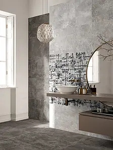 Background tile, Effect metal,concrete, Color grey,black, Style handmade,designer, Glazed porcelain stoneware, 20x20 cm, Finish matte