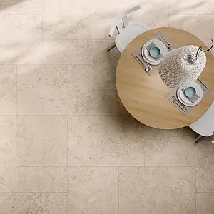 Grundflise, Effekt andre sten, Farve beige, Stil designer, Glaseret porcelænsstentøj, 90x120 cm, Overflade skridsikker