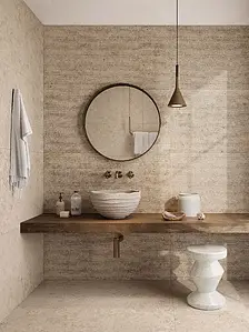 Grundflise, Effekt sten,andre sten, Farve beige, Stil designer, Uglaseret porcelænsstentøj, 60x120 cm, Overflade skridsikker