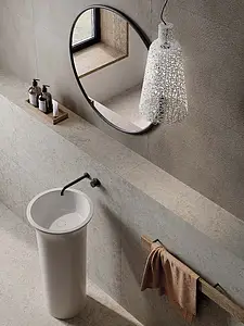 Grundflise, Effekt andre sten, Farve grå, Stil designer, Uglaseret porcelænsstentøj, 60x120 cm, Overflade skridsikker