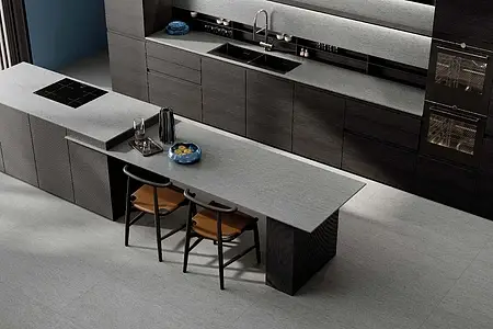 Bakgrundskakel, Textur basalt, Färg grå, Stil designer, Oglaserad granitkeramik, 60x120 cm, Yta halksäker