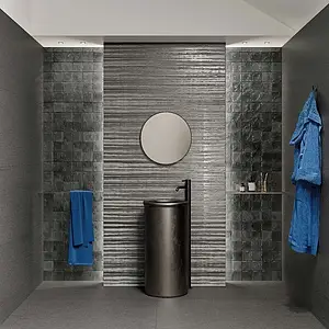 Grundflise, Effekt basalt, Farve sort, Stil designer, Uglaseret porcelænsstentøj, 60x120 cm, Overflade skridsikker