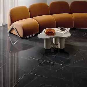 Background tile, Effect stone,other marbles, Color black, Unglazed porcelain stoneware, 120x120 cm, Finish polished