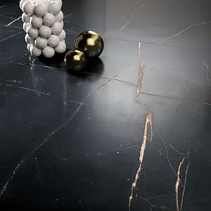 Hintergrundfliesen, Optik stein,andere marmorarten, Farbe schwarze, Unglasiertes Feinsteinzeug, 60x120 cm, Oberfläche anpoliert