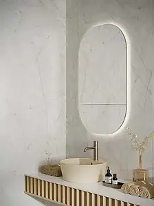 Background tile, Effect stone,carrara, Color white, Unglazed porcelain stoneware, 120x280 cm, Finish Honed