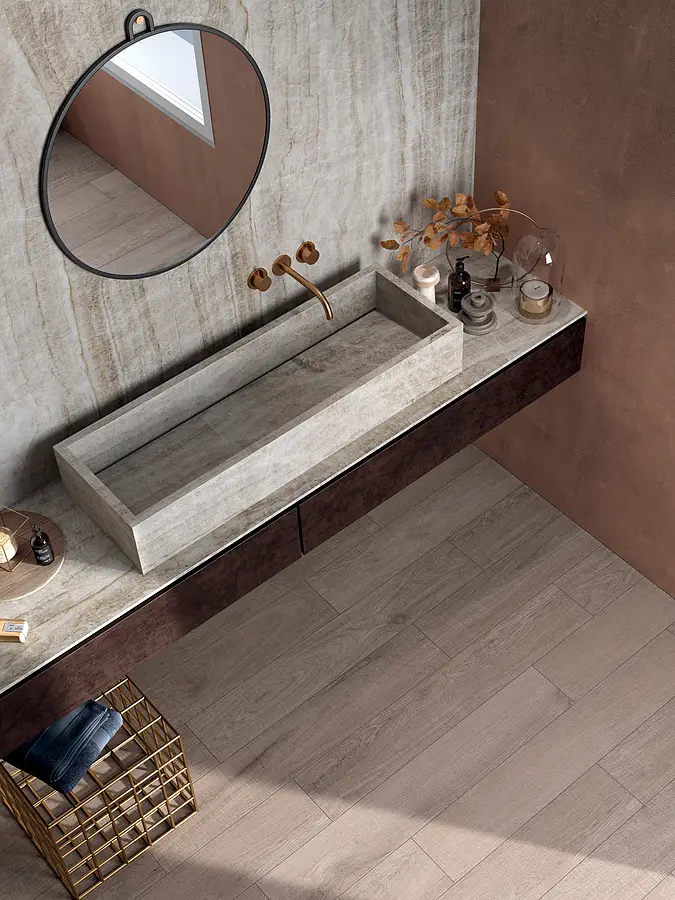 Background tile, Effect other marbles, Color beige,grey, Glazed porcelain stoneware, 120x280 cm, Finish Honed