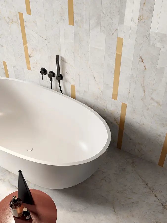 Background tile, Effect quartzite, Color grey, Glazed porcelain stoneware, 30x60 cm, Finish polished