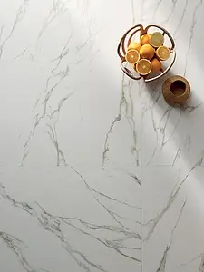 Background tile, Effect stone,calacatta, Color beige,white, Unglazed porcelain stoneware, 120x120 cm, Finish antislip