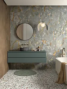 Background tile, Effect metal, Color brown, Glazed porcelain stoneware, 60x120 cm, Finish antislip