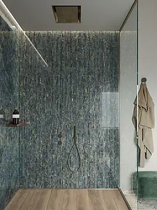 Mosaikkflis, Effekt stein,other marbles, Farge marineblå,grå,brun, Glasert porselenssteintøy, 28x60 cm, Overflate polert