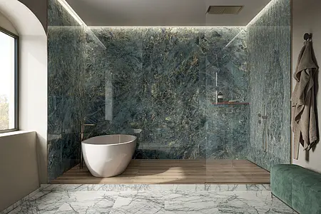 Mosaik, Textur sten,other marbles, Färg marinblå,grå,brun, Glaserad granitkeramik, 28x60 cm, Yta polerad