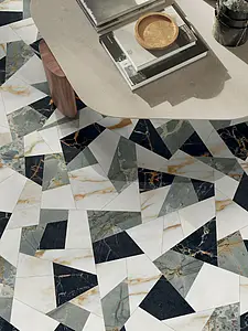 Background tile, Effect stone,calacatta, Color multicolor, Style patchwork, Glazed porcelain stoneware, 120x120 cm, Finish polished