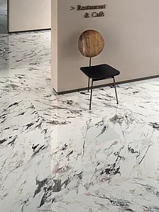 Background tile, Effect stone,other marbles, Color white, Unglazed porcelain stoneware, 120x120 cm, Finish polished