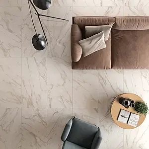 Background tile, Effect stone,calacatta, Color white, Glazed porcelain stoneware, 60x120 cm, Finish glossy