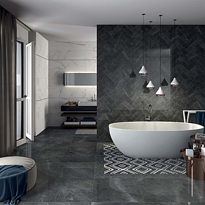 Background tile, Color grey, Glazed porcelain stoneware, 10x30 cm, Finish glossy