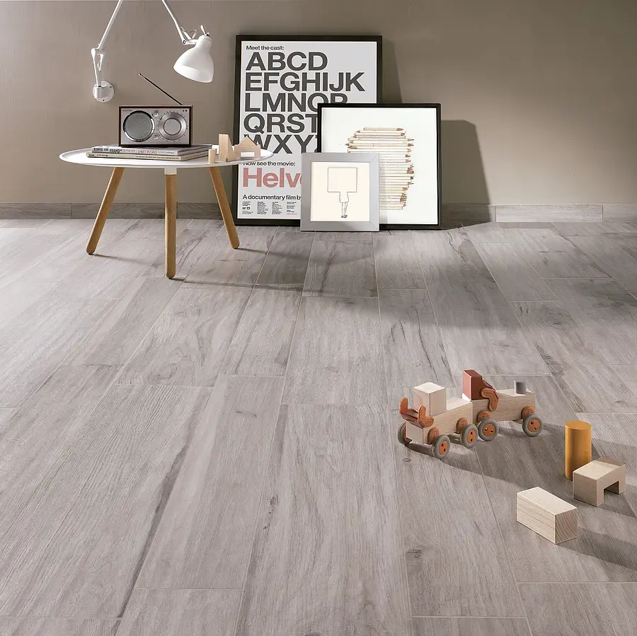 Background tile, Effect wood, Color grey, Glazed porcelain stoneware, 20x80 cm, Finish matte