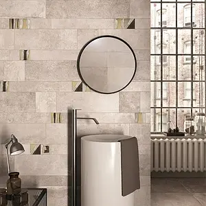 Effect stone,concrete, Color beige,white, Background tile, Glazed porcelain stoneware, 30x120 cm, Finish antislip