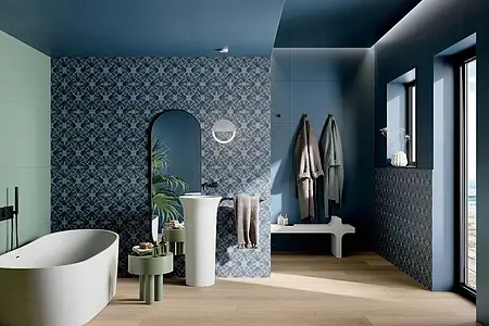 Background tile, Color navy blue, Glazed porcelain stoneware, 60x120 cm, Finish antislip