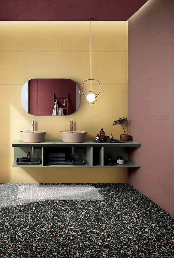 Background tile, Color yellow, Ceramics, 60x120 cm, Finish matte