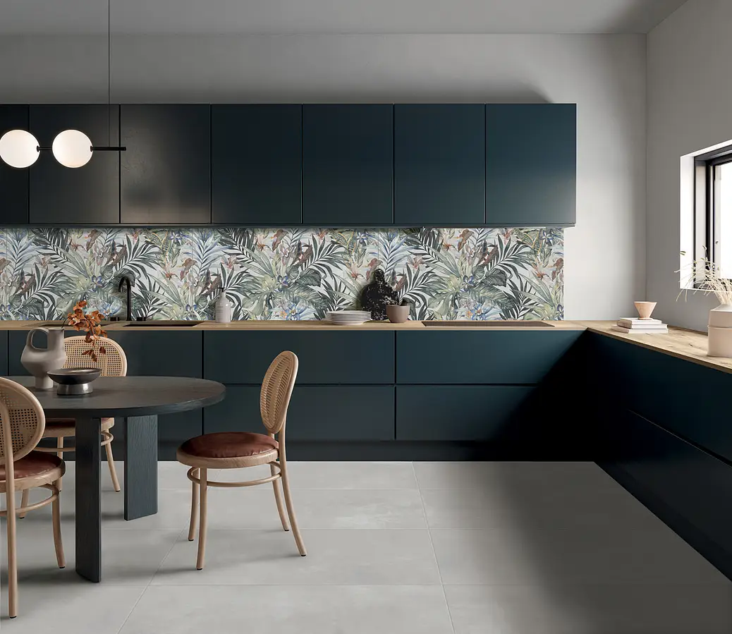 Background tile, Effect concrete, Color grey, Unglazed porcelain stoneware, 60x120 cm, Finish antislip