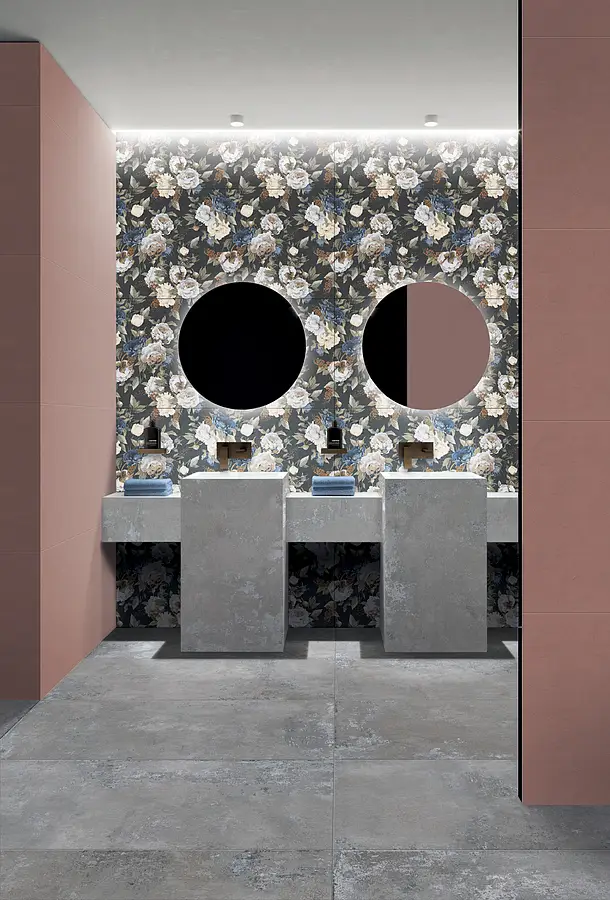 Background tile, Color red, Ceramics, 60x120 cm, Finish matte