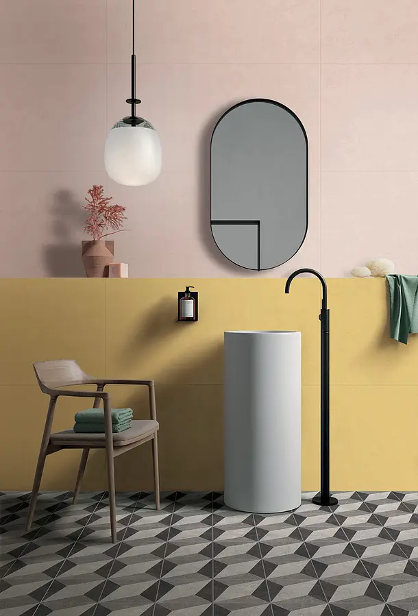 Background tile, Color yellow, Ceramics, 60x120 cm, Finish matte