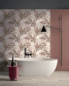 Background tile, Effect fabric, Color beige,white,brown, Glazed porcelain stoneware, 60x120 cm, Finish antislip