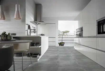 Background tile, Effect concrete, Color grey, Glazed porcelain stoneware, 60.8x60.8 cm, Finish Honed