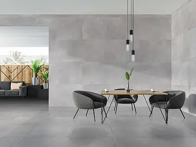 Effekt beton, Farve grå, Grundflise, Glaseret porcelænsstentøj, 60x120 cm, Overflade Sleben