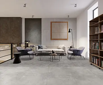 Bakgrundskakel, Textur betong, Färg grå, Glaserad granitkeramik, 60.8x60.8 cm, Yta Satinerat