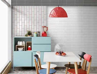 Background tile, Effect unicolor, Color grey, Style metro, Ceramics, 10x30 cm, Finish glossy