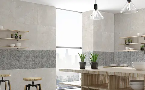 Background tile, Effect concrete, Color grey, Glazed porcelain stoneware, 80x80 cm, Finish Honed