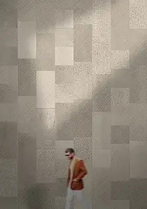 Background tile, Color beige,grey, Cement, 50x100 cm, Finish 3D